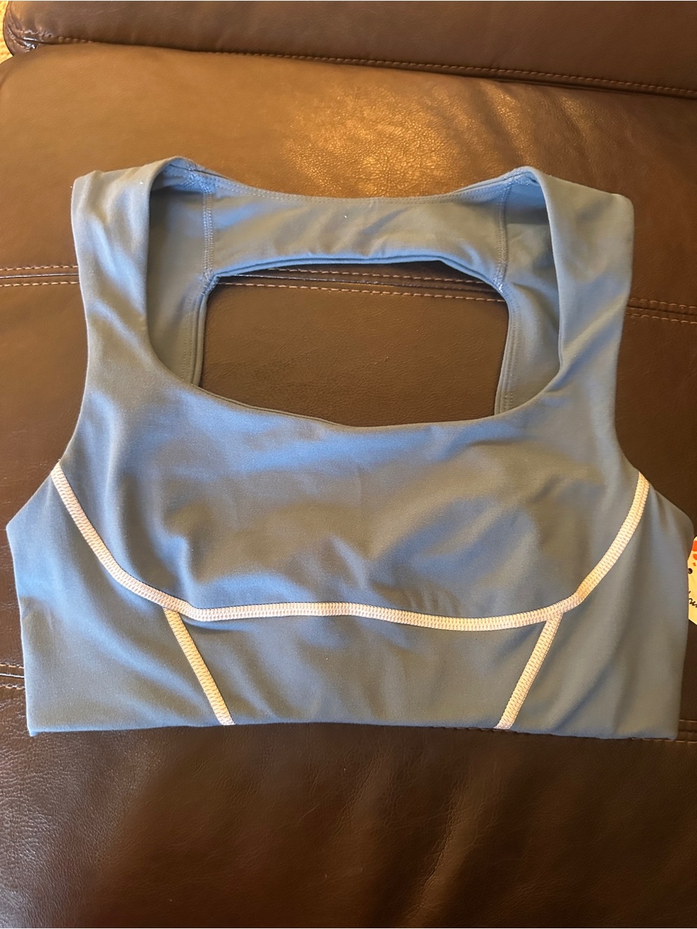 FP Movement by Free People Blue Sports Bra with White Trim NWT